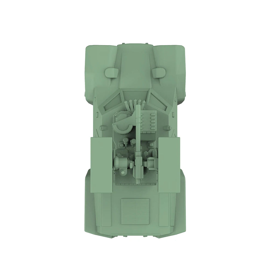 Sci-Fi Wheeled Armored Vehicle with Dual Weapon Turret 1/87 Scale Resin Kit - resin model view 2