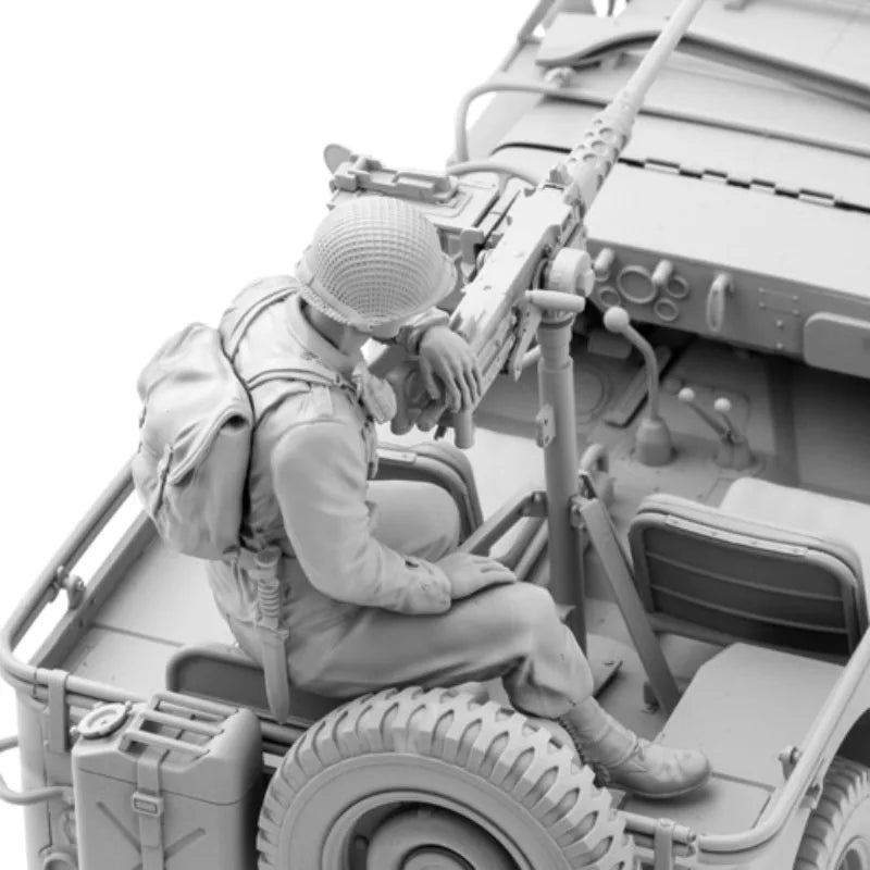 WWII US Army Machine Gunner 1/16 Resin Figure Kit - 1/16 resin model view 4