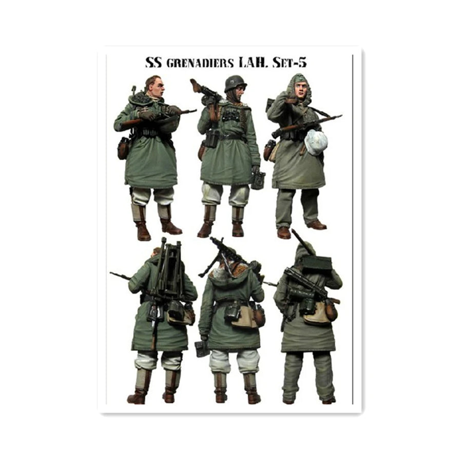 SS Grenadiers Machine Gun Team 1/35 Resin Figure Set - 1/35 resin model view 2