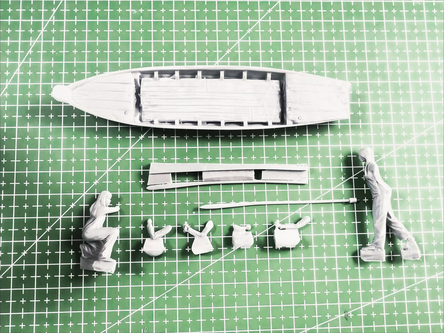 Fishing Boat with Fishermen 1/35 Resin Diorama Kit - 1/35 resin model view 2