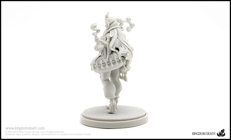 Fantasy Female Sorceress with Dual Scythes Headdress 75mm Resin Figure Kit - resin model view 4