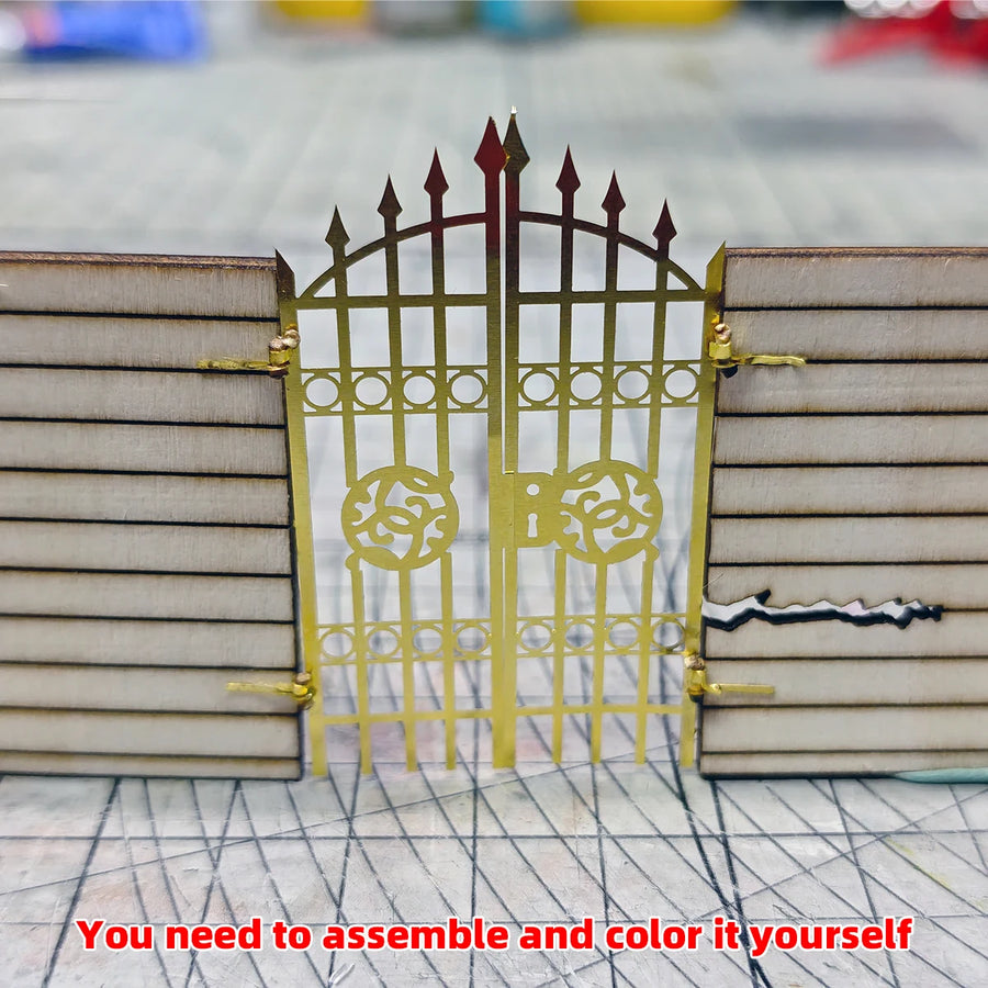 Ornamental Double Gate 1:35 Resin Architectural Diorama Accessory Kit - 1/35 resin model view 4