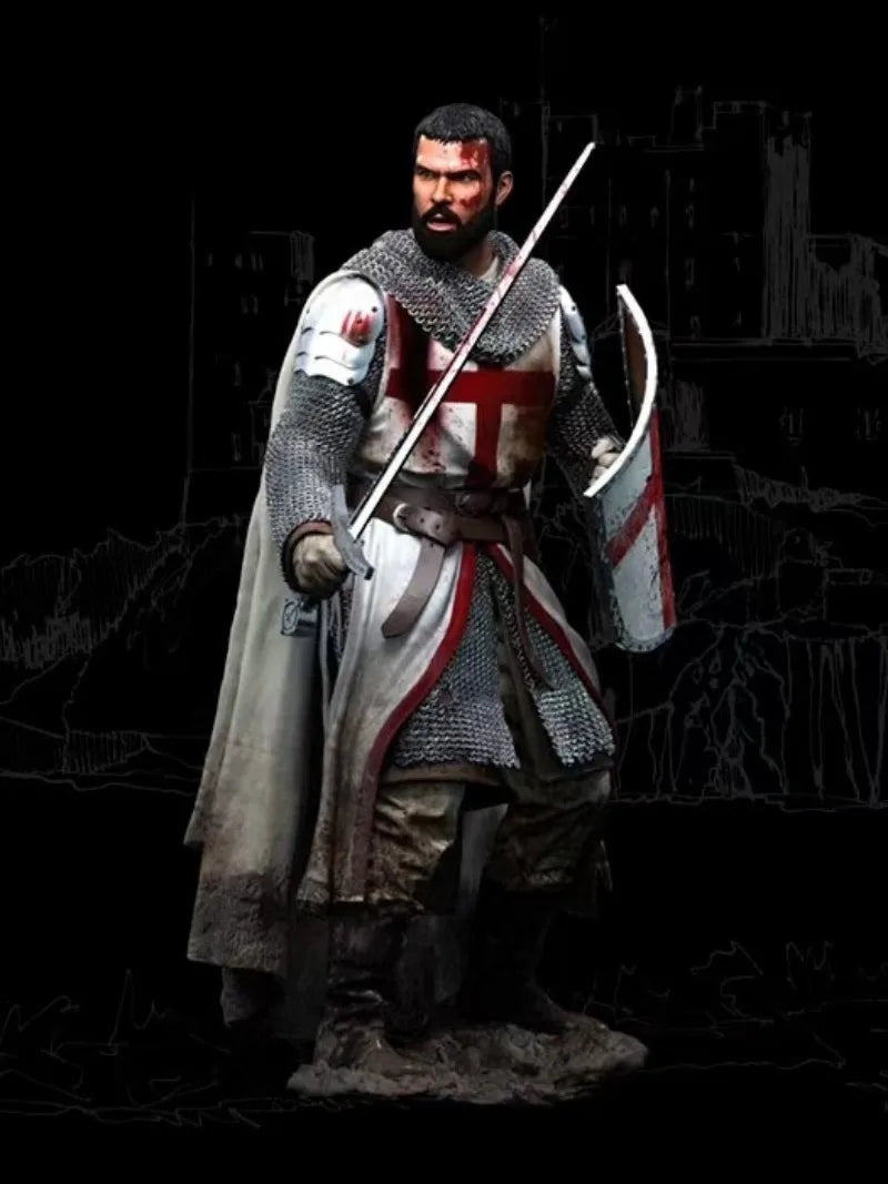 Crusader Knight with Red Cross Shield 90mm Resin Figure - 90mm resin model view 4