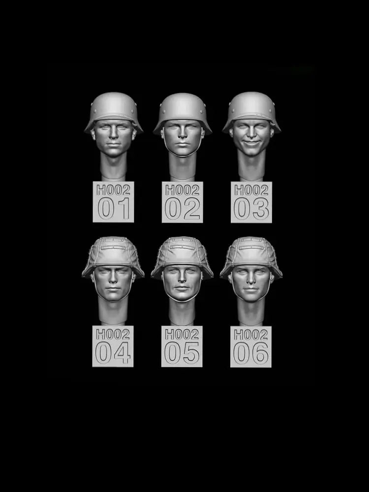 WWI German Soldier Helmeted Head Resin 1/35 Scale Figure Kit - 1/35 resin model view 4