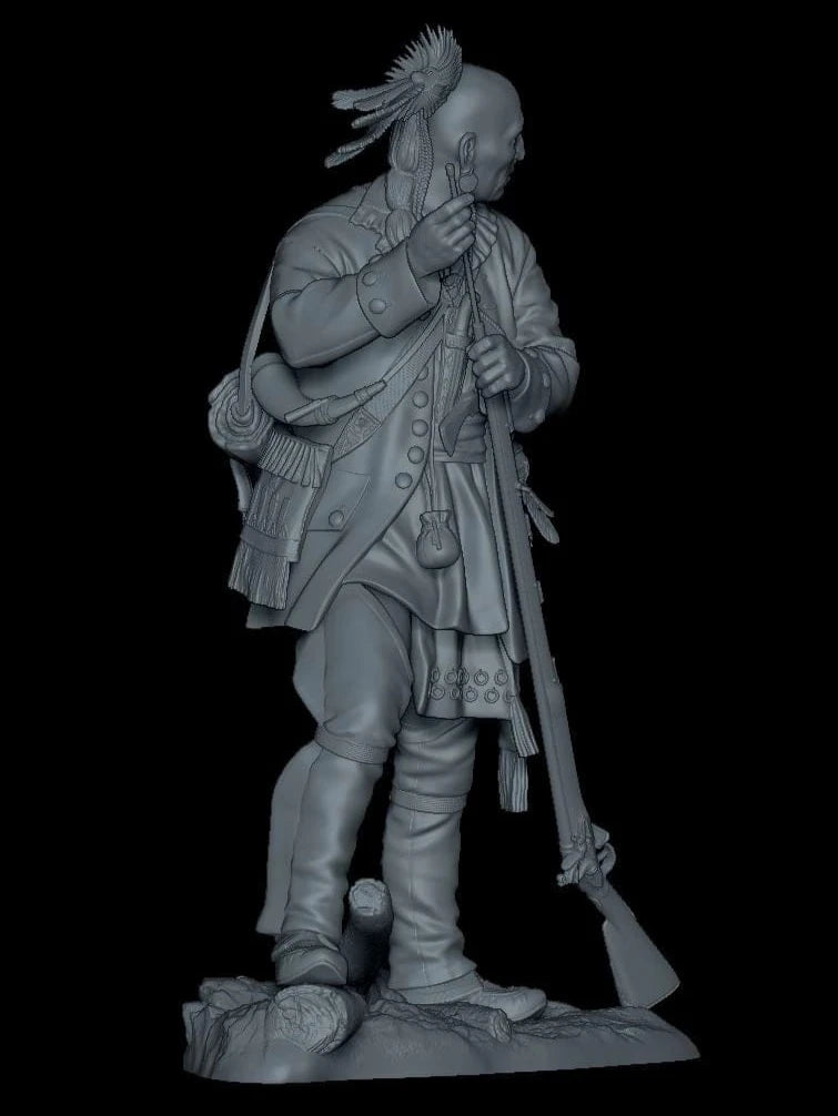 Iroquois Warrior with Musket 1:24 Resin Figure Kit - 1/24 resin model view 2