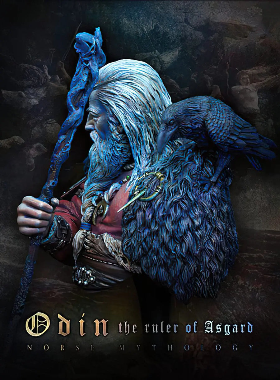 Odin the Ruler of Asgard 75mm Resin Bust Figure - 75mm resin model view 2