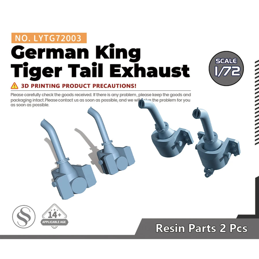 German King Tiger Tank Exhaust Pipes 1/35 Resin Model Kit - 1/35 resin model view 4
