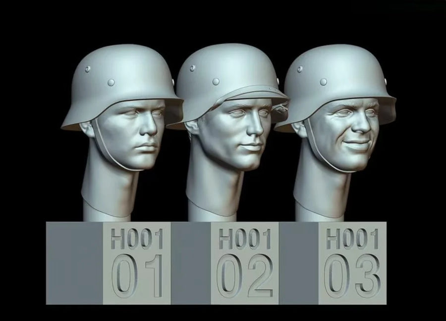 WWI German Soldier Helmeted Head Resin 1/35 Scale Figure Kit - 1/35 resin model view 2