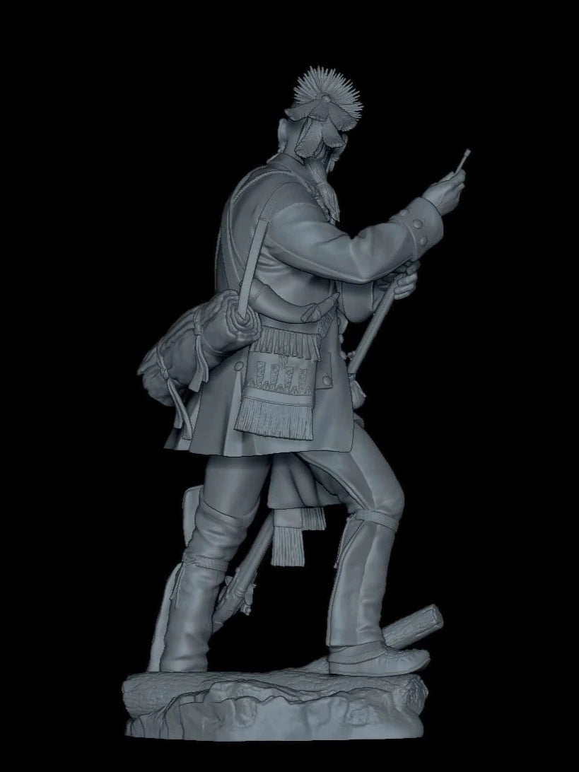 Iroquois Warrior with Musket 1:24 Resin Figure Kit - 1/24 resin model view 3