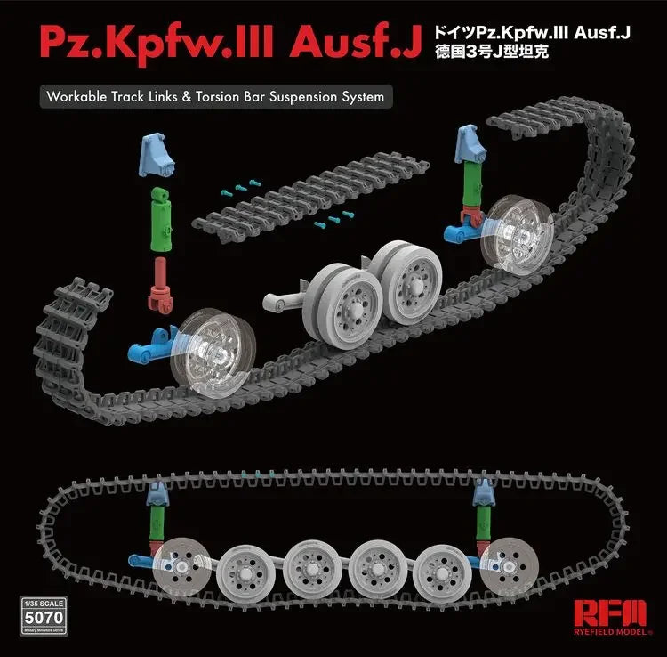 Pz.Kpfw.III Ausf.J WWII German Tank 1/35 Resin Model Kit - 1/35 resin model view 4