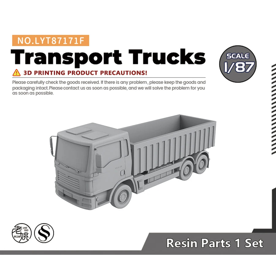LYT171F Heavy Duty Dump Truck 1/87 Scale Resin Model Kit Set - 1/87 resin model view 3