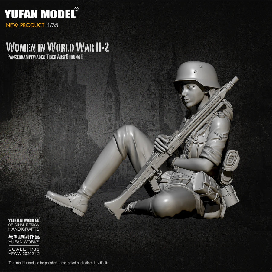 WWII Women Panzerampfwagen Tiger Ausf.E 1/35 Resin Diorama Kit - 1/35 resin model view 5