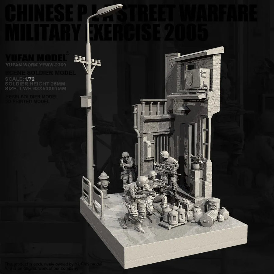 Chinese PLA Urban Warfare Military Exercise 2005 1/72 Resin Diorama Kit - 1/72 resin model view 4
