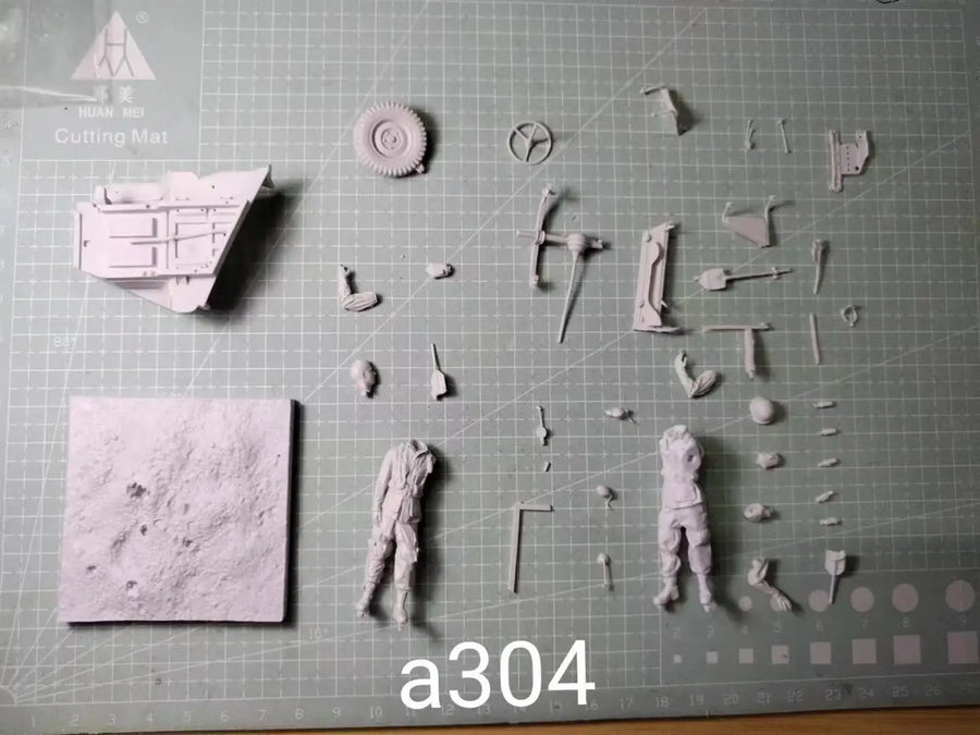WWII US Army Soldiers with Jeep 1/35 Resin Diorama Kit - 1/35 resin model view 3