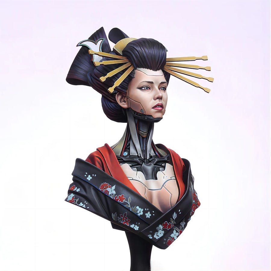Cyberpunk Geisha Queen 1/12 Resin Bust Figure - 1/12 resin model view 2