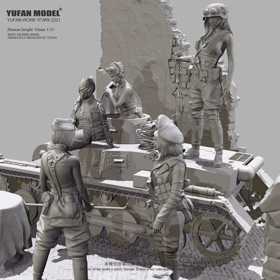 WWII Tank Crew Diorama Set 1/35 Resin Figure Kit - 1/35 resin model view 4