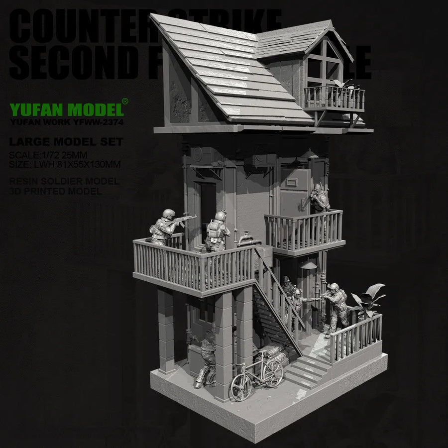 Counter Strike Large Model 1/72 Resin Diorama Kit with Figures - 1/72 resin model view 6
