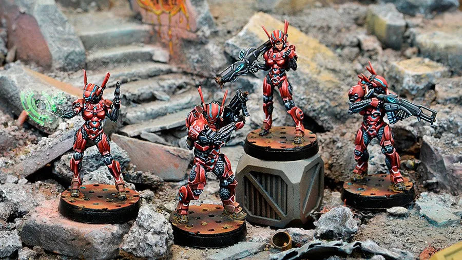 Nomads Mobile Brigadas Red Armored Operatives Resin Figure Set - resin model view 3