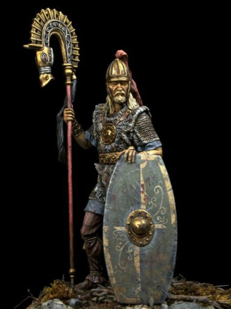Ancient Greek Hoplite Warrior with Standard 75mm Resin Figure Kit - resin model view 2