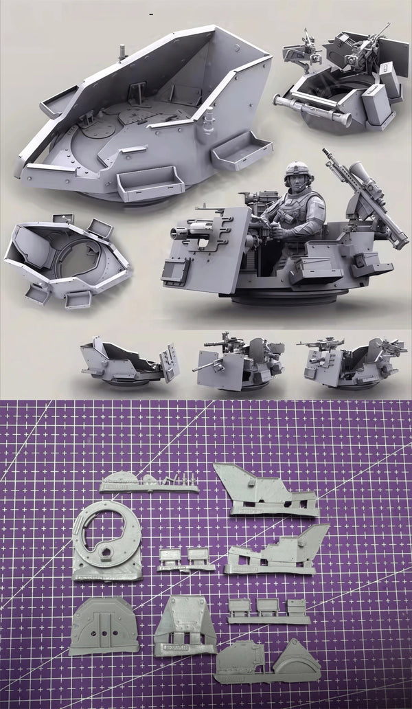 Sci-Fi Modular Defense Turret with Operator 1/35 Resin Accessory Kit