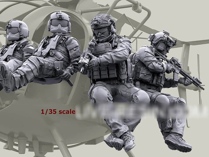 Modern Tactical Operator Helicopter Insertion 1/35 Resin Figure Kit - 1/35 resin model view 3