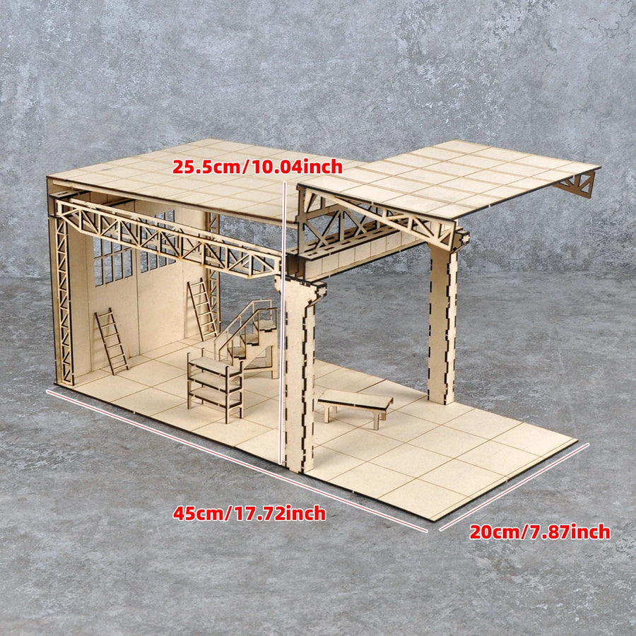 Factory Workshop Repair Building Diorama 1/35 Resin Terrain Kit - 1/35 resin model view 2