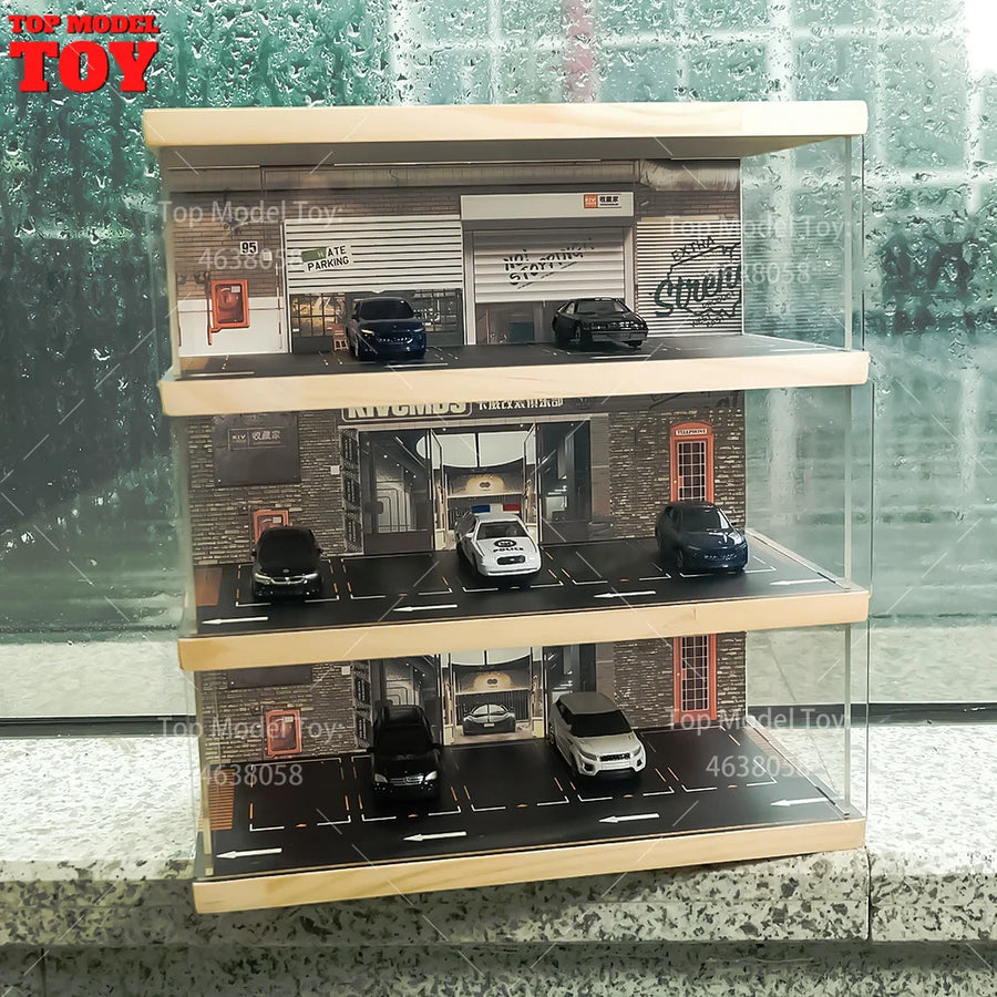 Three-Story Urban Parking Garage 1/64 Resin Display Diorama - 1/64 resin model view 4