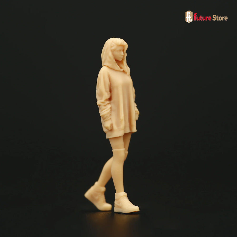 Modern Casual Couple Figures 1/87 Scale Resin Model Kit - 1/87 resin model view 2
