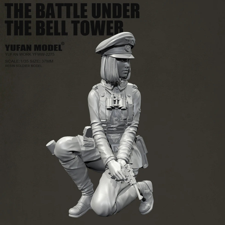 WWII German Luftwaffe Female Officer with Luger 1/35 Resin Figure Kit - resin model view 4