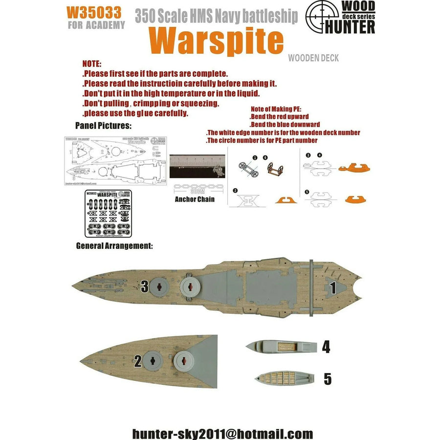 HMS Warspite British Battleship 1/350 Resin Model Kit - 1/350 resin model view 2