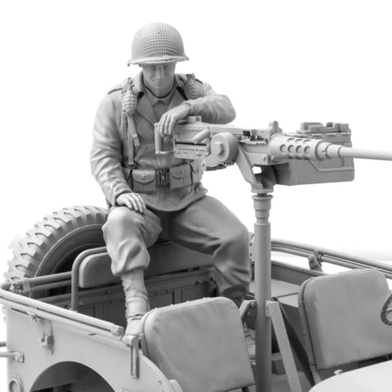 WWII US Army Machine Gunner 1/16 Resin Figure Kit - 1/16 resin model view 2