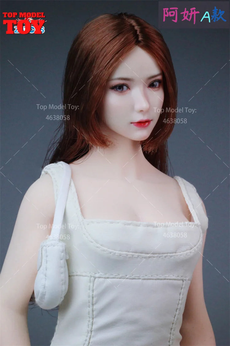 Asian Female Head Sculpt with Moveable Eyes 1/6 Resin Figure Kit - 1/6 resin model view 7