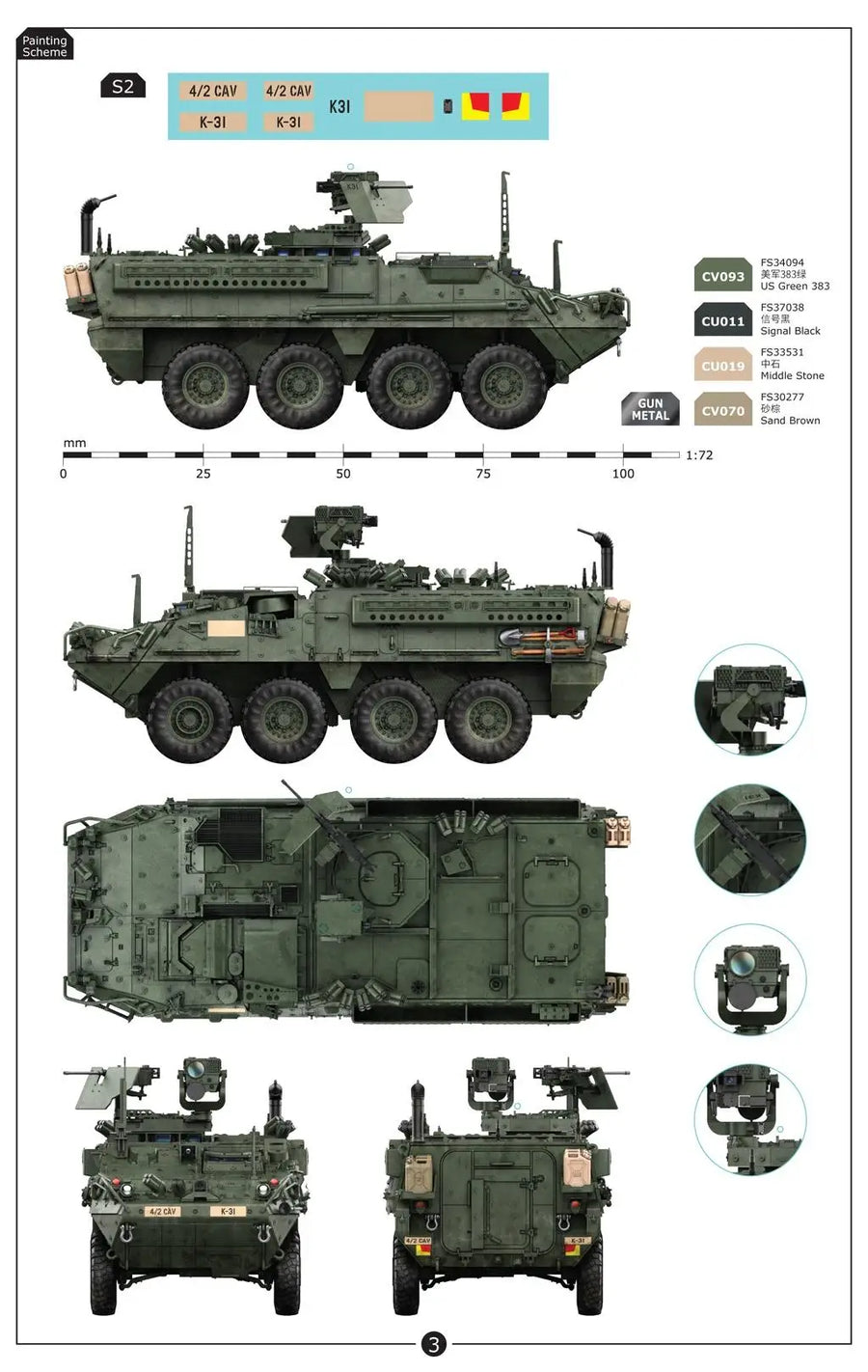 Modern US Army Stryker M1127 RV 1/72 Resin Model Kit - 1/72 resin model view 6