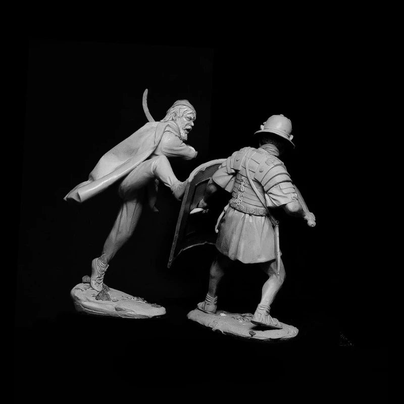Ancient Roman Gladiators Combat Duel 75mm Resin Figure Set - 75mm resin model view 3