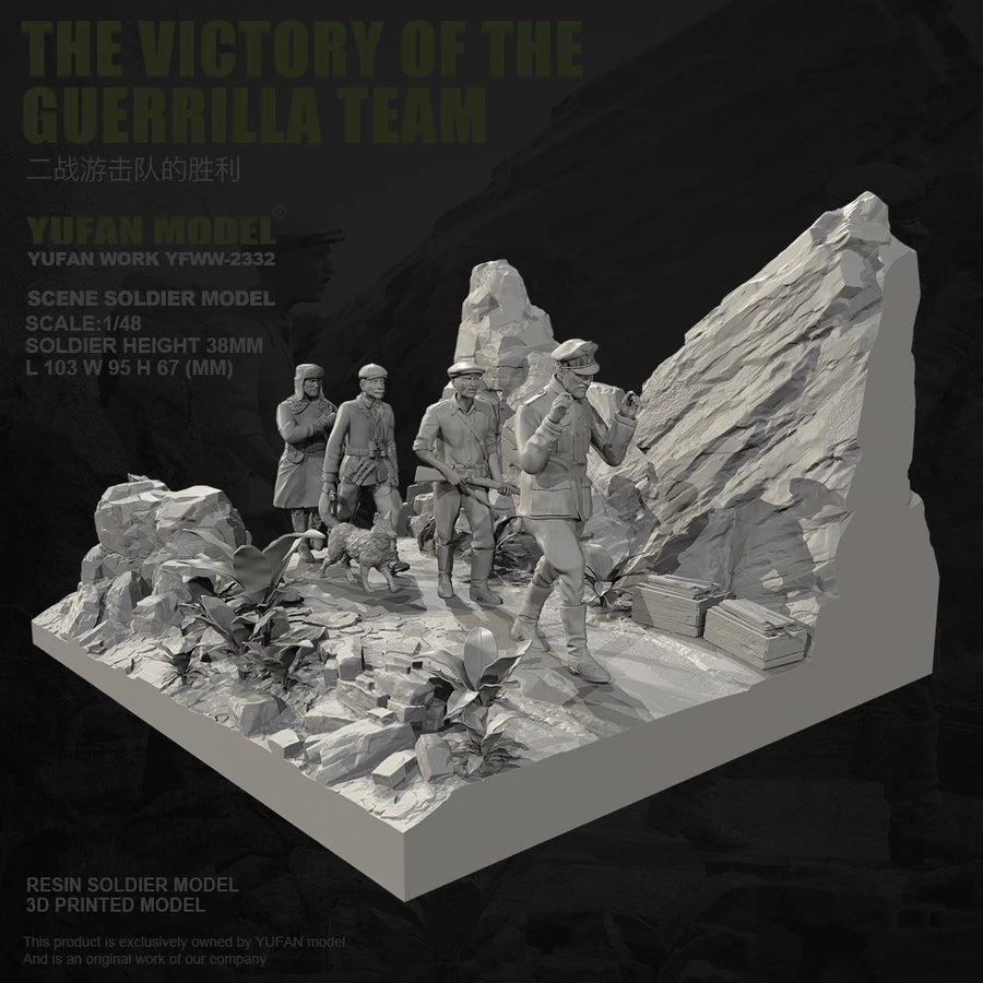 Chinese PLA Mountain Patrol Diorama 1/48 Scale Resin Figure Kit - resin model view 3
