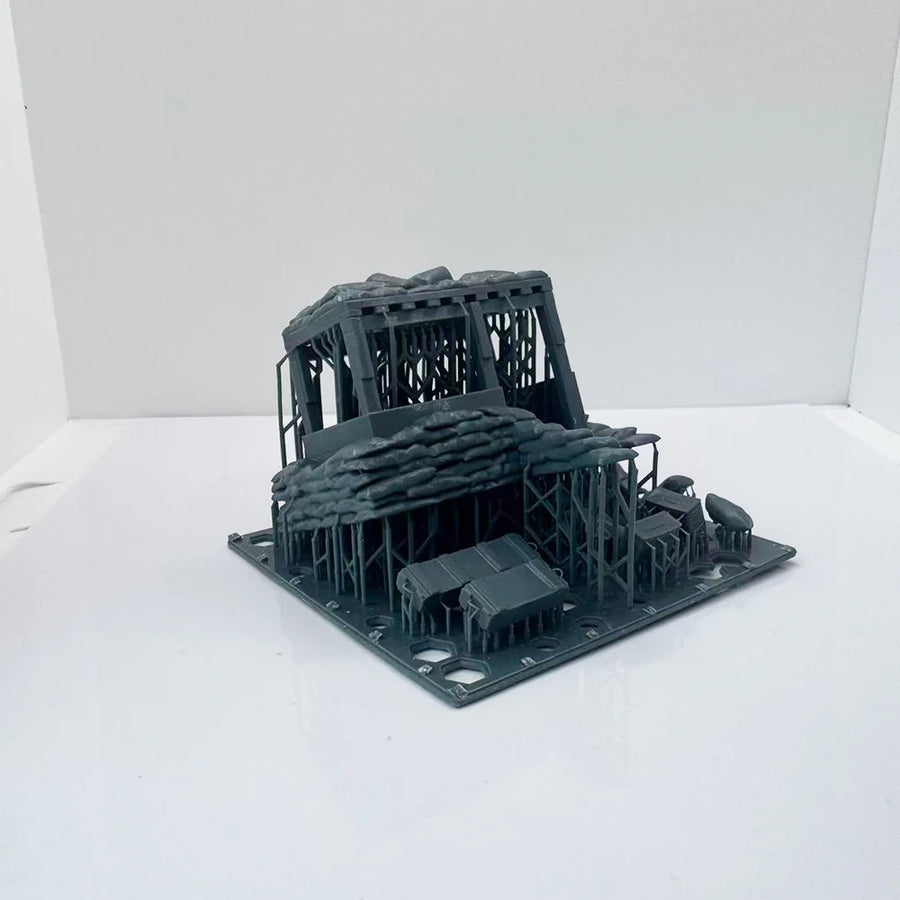 Military Bunker with Sandbags 1/220 Resin Terrain Diorama Kit - 1/220 resin model view 2