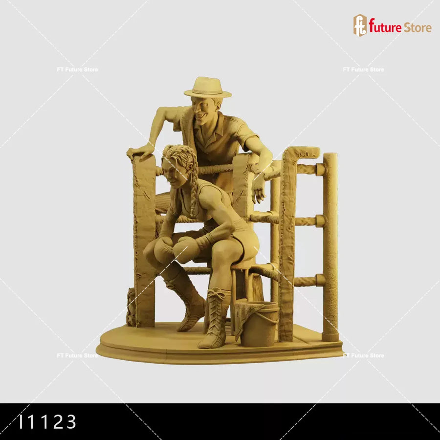 Modern Boxing Diorama Set with Figures 1/24 Resin Kit - resin model view 3