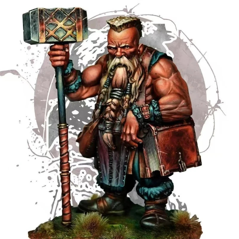 Dwarf Blacksmith with Hammer 70mm Resin Figure Kit - 70mm resin model view 2