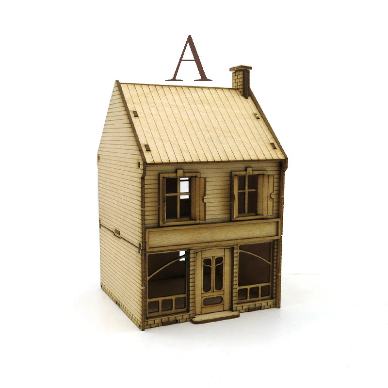 1/72 Scale European Rural Farmhouse Wooden Assembly Model Kit - 1/72 resin model view 2