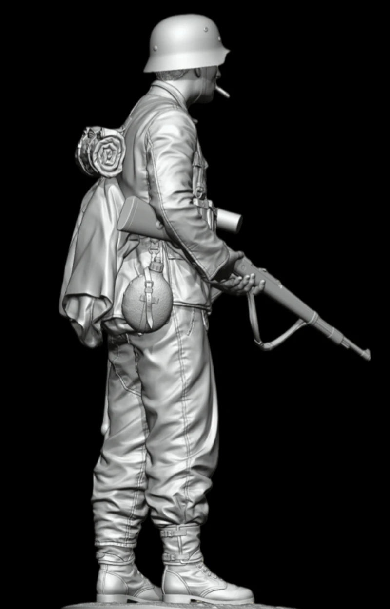 WWII German Panzergrenadier with MP40 1/10 Scale Resin Figure Kit - 1/10 resin model view 4