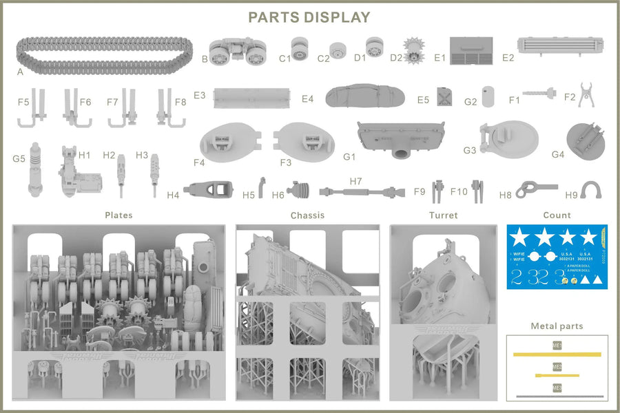 WWII U.S. M4A3E8 Sherman Medium Tank 1/72 Resin Model Kit - 1/72 resin model view 4