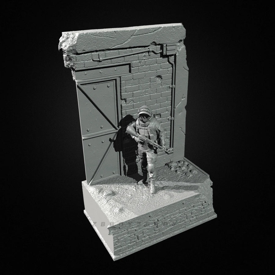 Modern Special Forces Operator with M4 Rifle 1/35 Resin Diorama Kit - resin model view 3