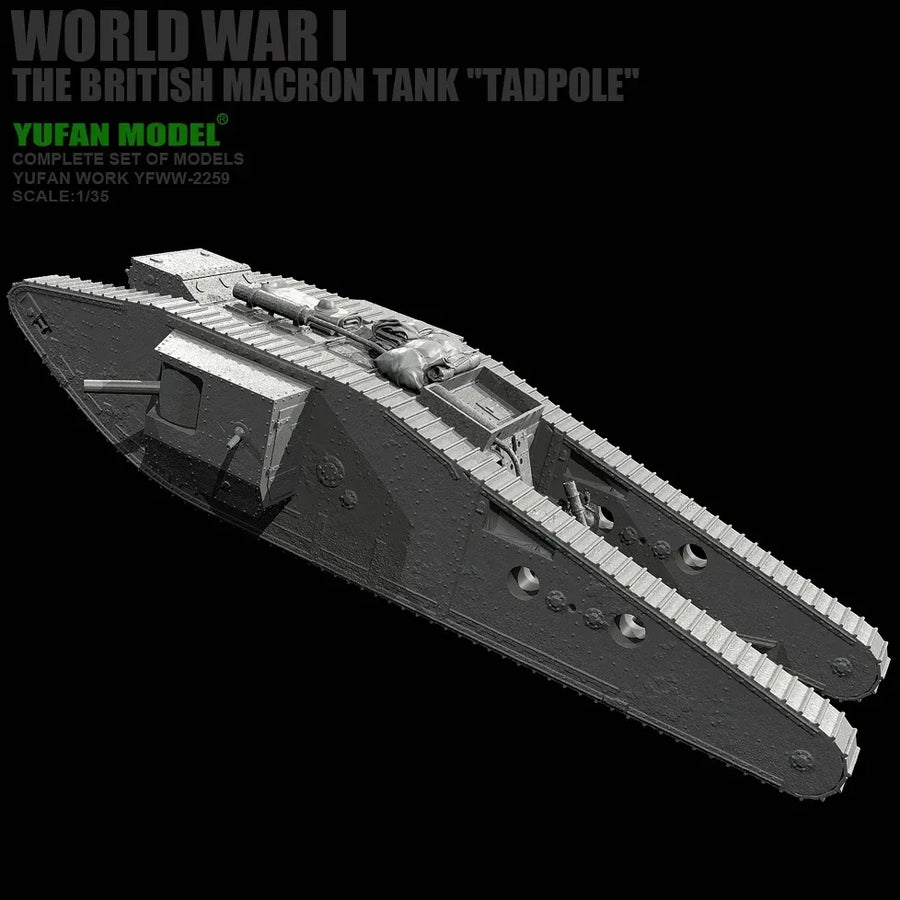 WWI British Macron Tank Tadpole Crew 1/35 Resin Figure Kit - 1/35 resin model view 3