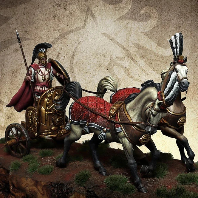 Ancient Greek Hoplite Chariot Team 75mm Resin Diorama Kit - 75mm resin model view 3