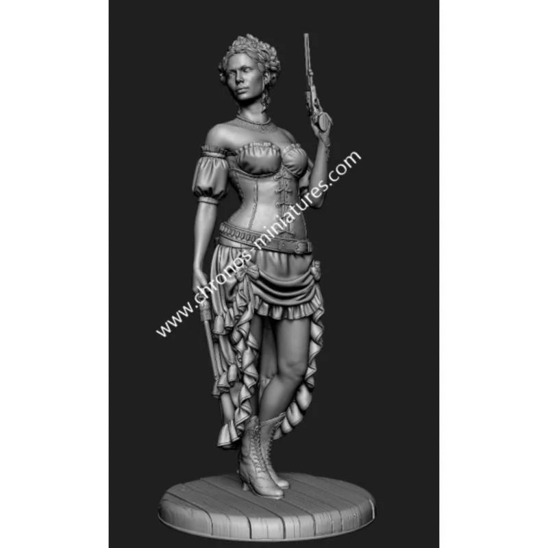 Steampunk Victorian Gunslinger with Revolver 1/24 Resin Figure - 1/24 resin model view 2