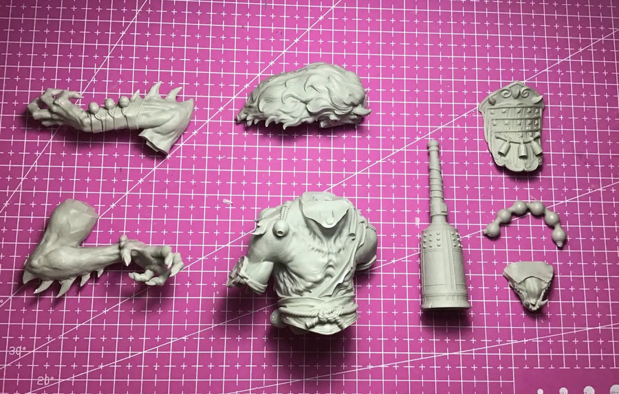 Meiyo Demon Warrior with Armor 82mm Resin Bust Figure - 82mm resin model view 3
