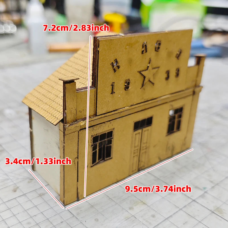 WWII Soviet Era Building with Red Star 1933 1/72 Resin Diorama Kit - resin model view 2