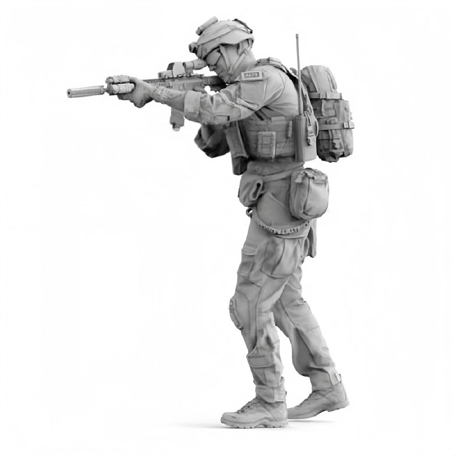 Modern US Navy SEAL Operator 1/16 Resin Figure Kit - 1/16 resin model view 2