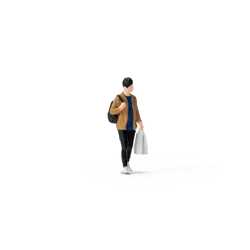 1/64 Scale Modern Casual Man with Backpack Resin Figure Kit - 1/64 resin model view 2