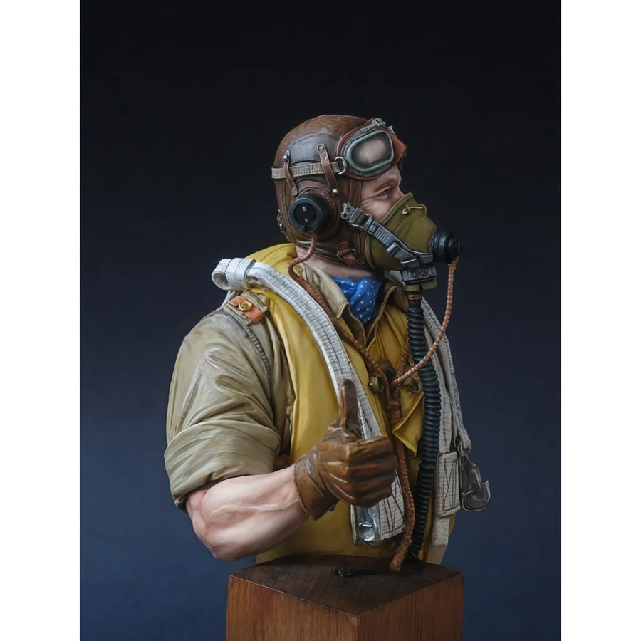 RAF Pilot Africa WWII 1/10 Scale Resin Bust Figure Kit - 1/10 resin model view 4